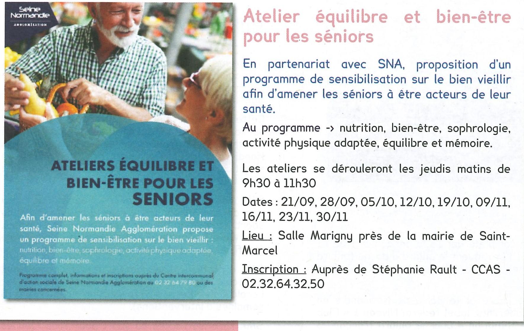 Ateliers Equilibre et Bien-être pour les Séniors